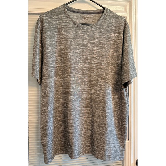 Reebok Mens Gray Athletic T Shirt Short Sleeve Size L Training Workout Top - Picture 1 of 12